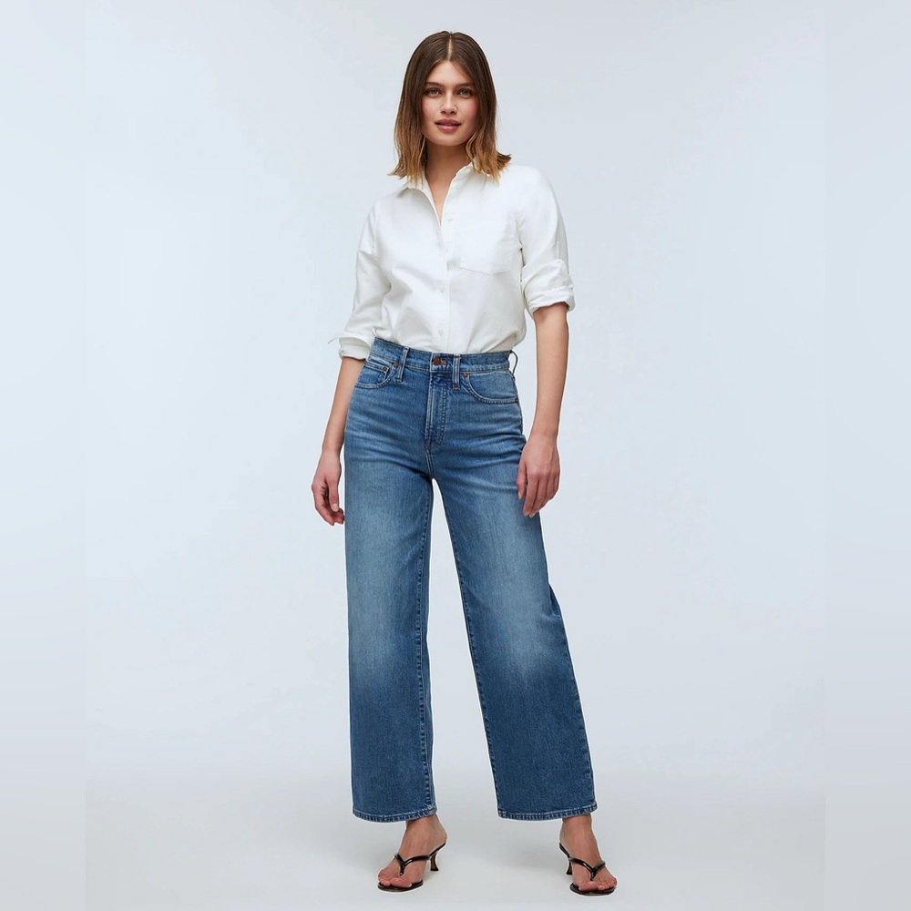 Madewell Womens The Perfect Vintage Wide-Leg Jean Y2K 90s Medium Wash 31 tall